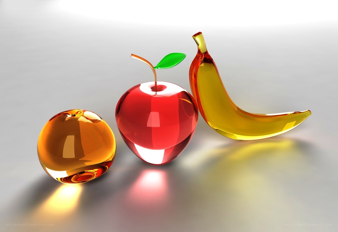glass fruit sculpture