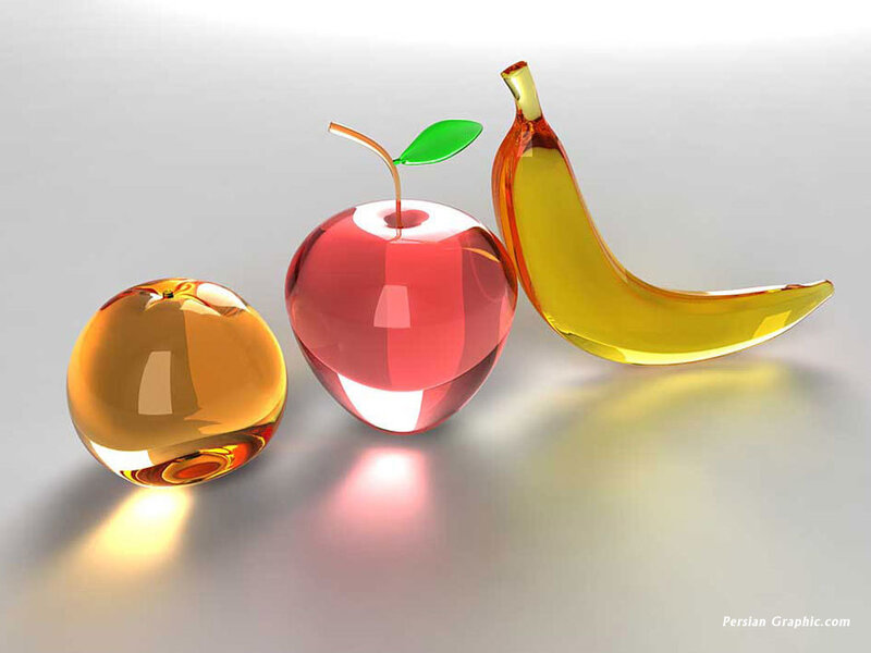 glass fruit sculpture