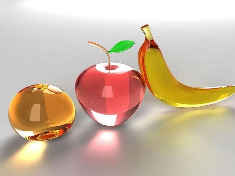 Glass Fruit Sculpture — Red