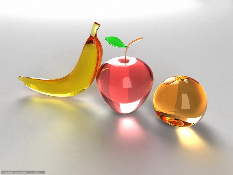 Glass fruit sculptures