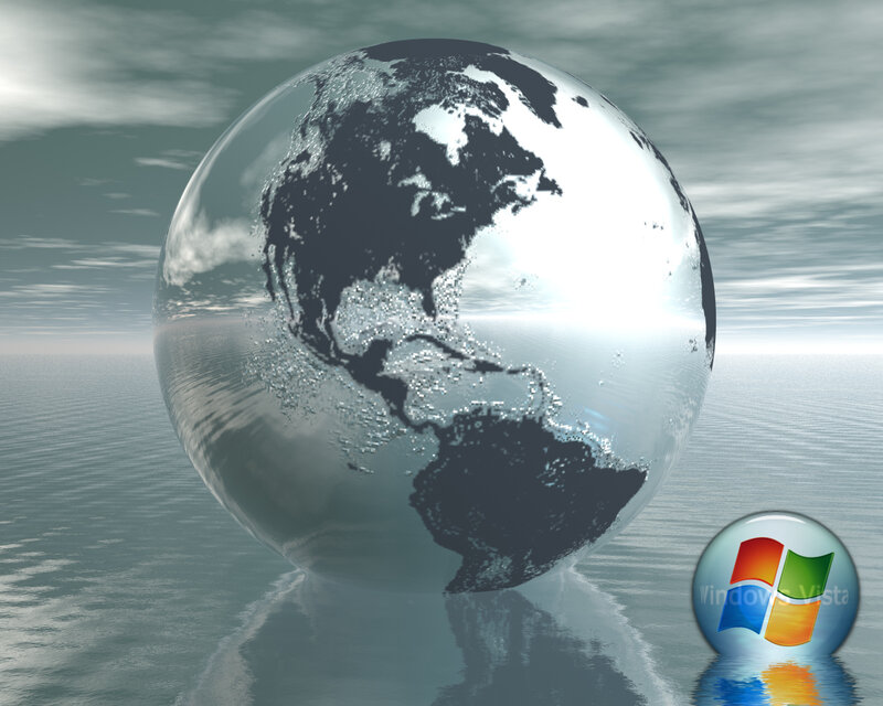 glass globe over ocean