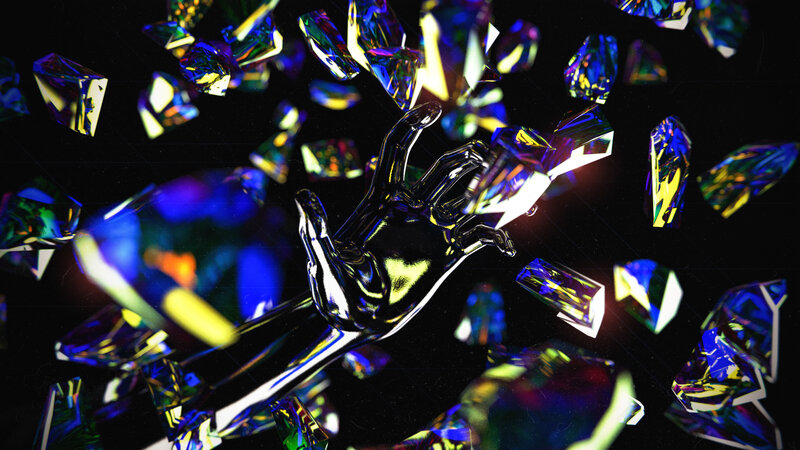 Glass Hand and Shards