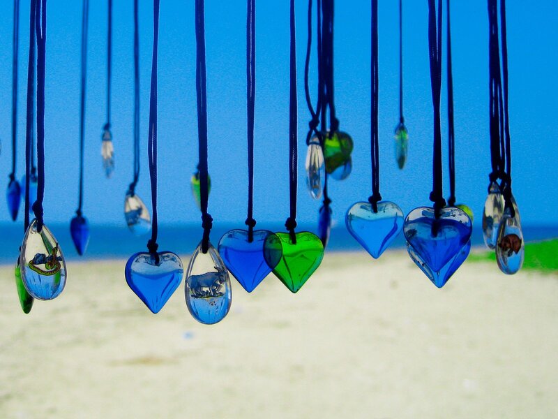 Glass Heart Pendants