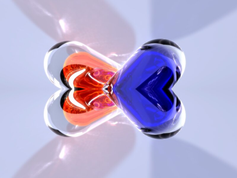 glass hearts in infinity symbol