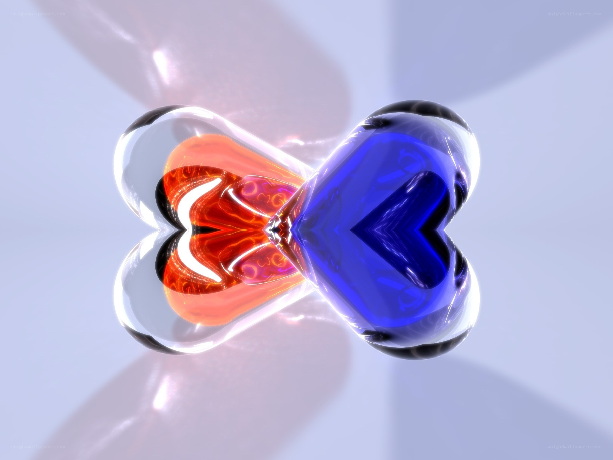 glass hearts in infinity symbol