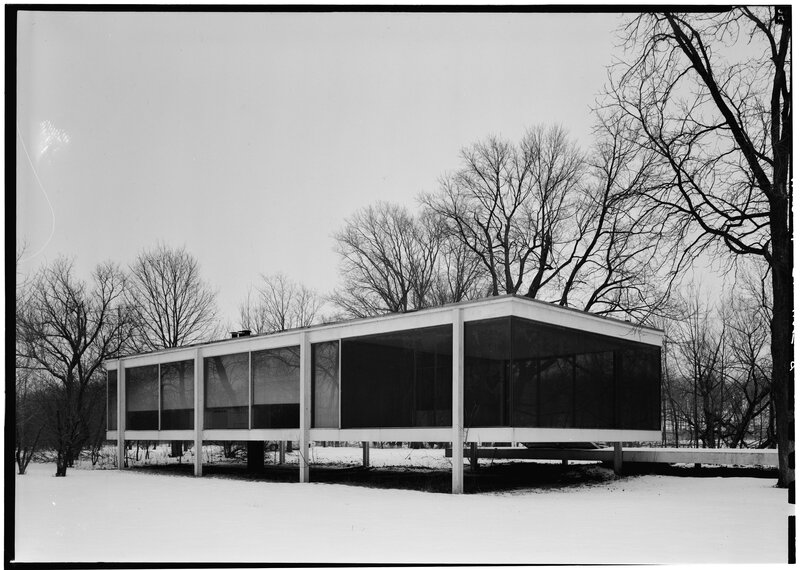 Glass House in winter