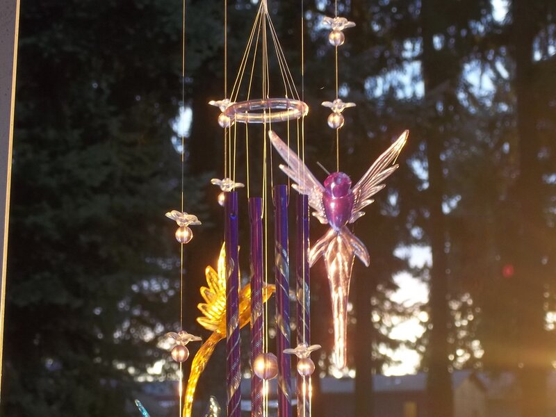 Glass Hummingbird Wind Chime