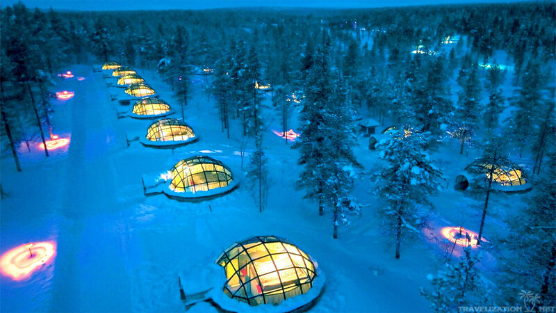 Glass Igloos in Snow