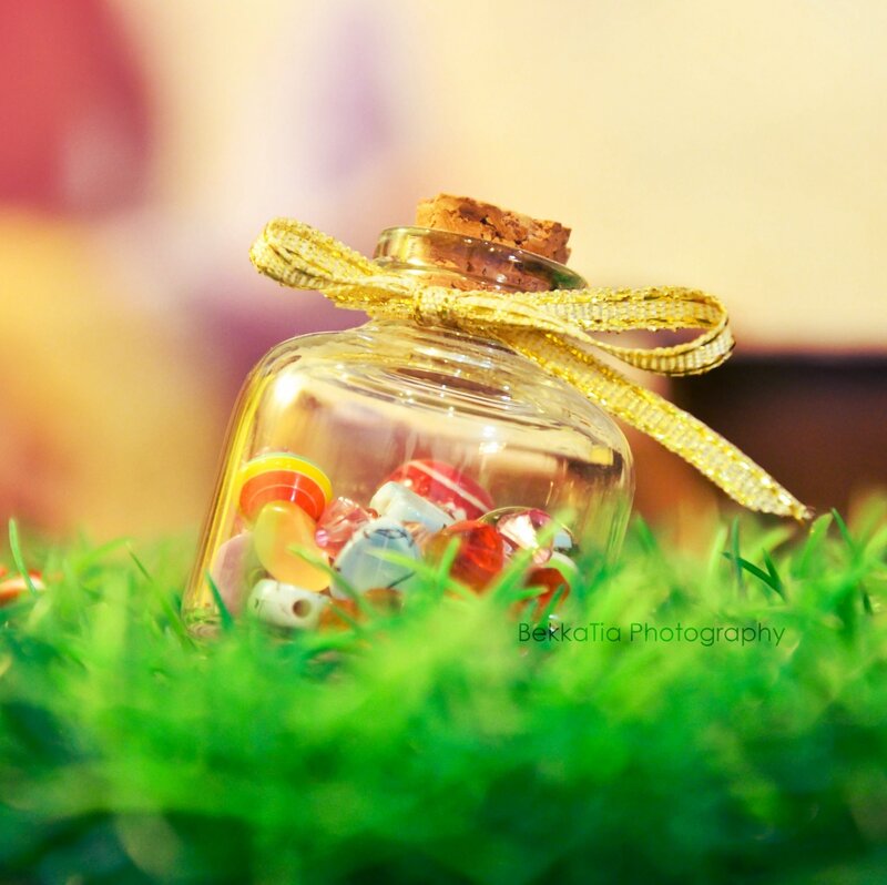Glass Jar with Beads