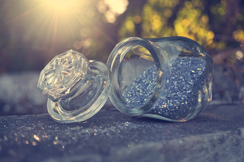 Glass Jar with Glitter