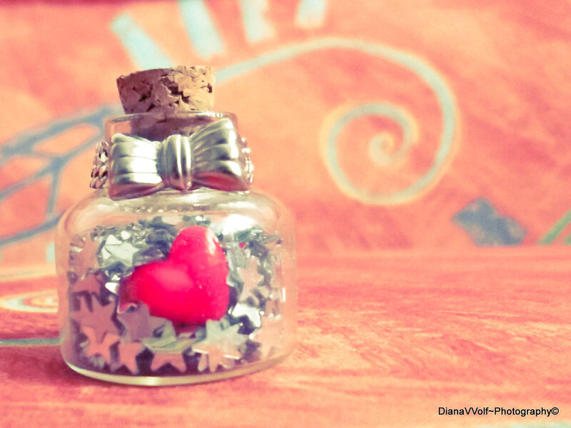 Glass Jar with Heart — Red
