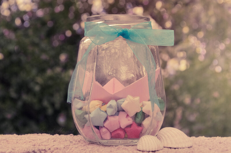 Glass Jar with Origami