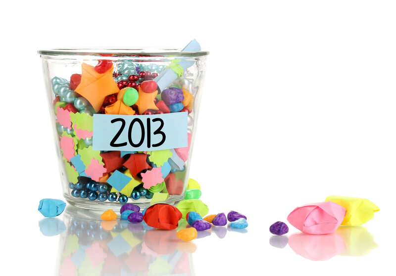 Glass Jar with Origami — White