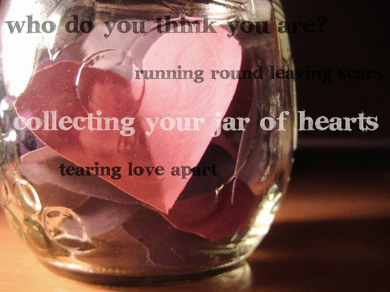 Glass Jar with Paper Hearts