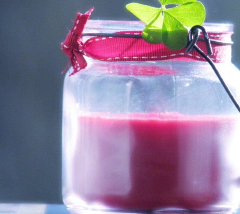 Glass Jar with Pink Liquid