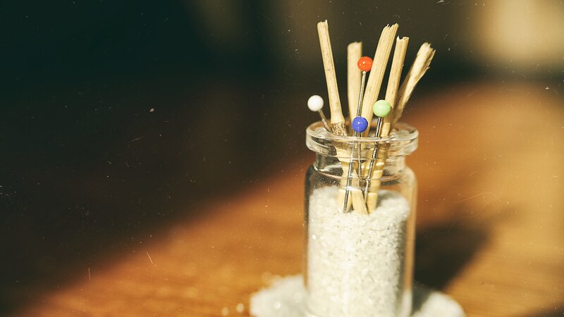 Glass Jar with Pins