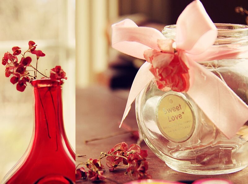 Glass Jar with Ribbon