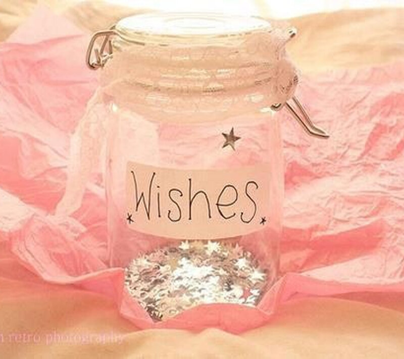 Glass Jar with Wishes — Pink
