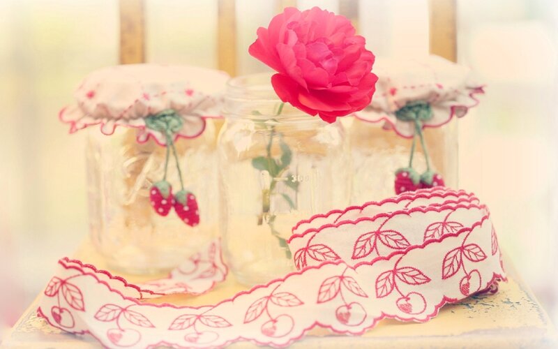 Glass Jars with Flower