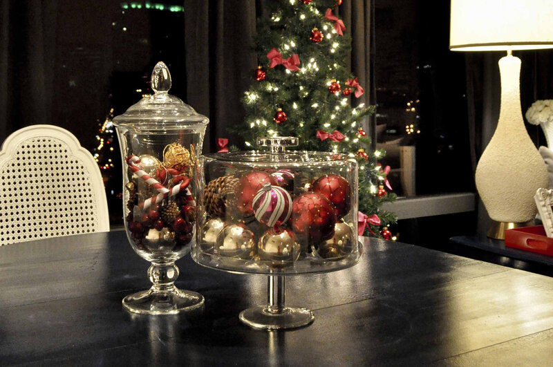 Glass Jars with Ornaments