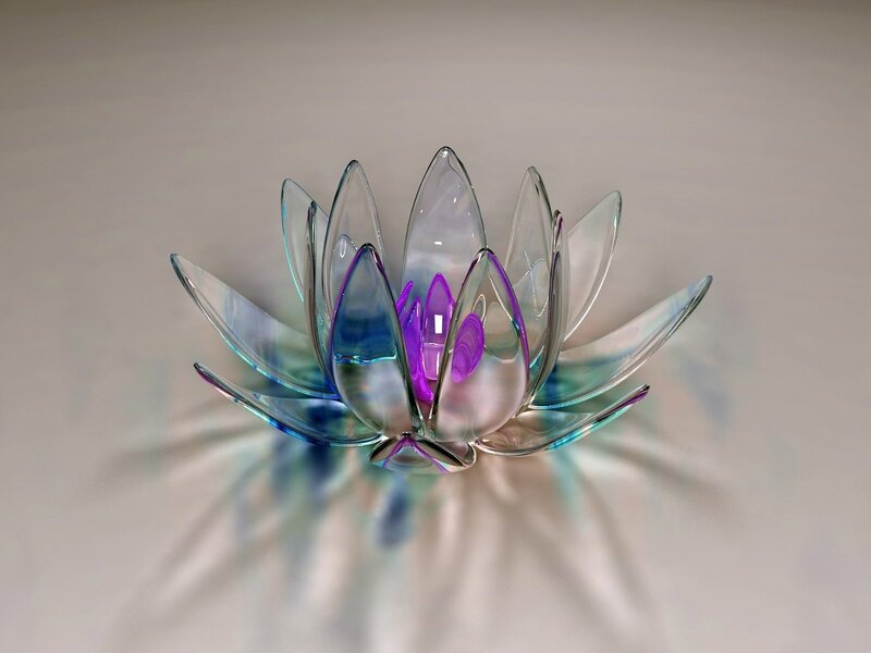 glass lotus flower sculpture