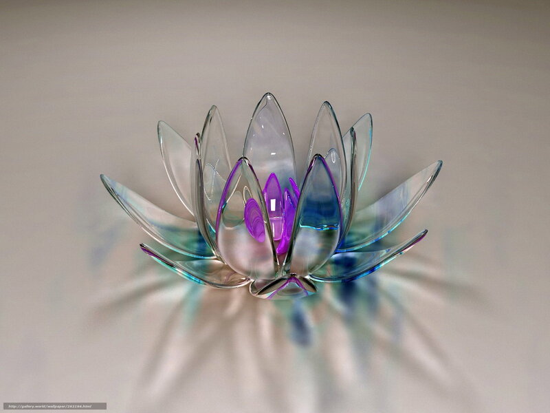 Glass lotus flower sculpture
