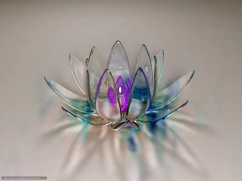 Glass lotus flower sculpture