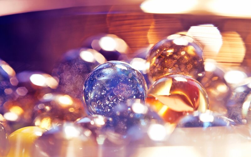 Glass Marbles in Bowl
