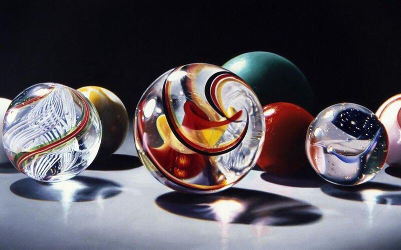 Glass Marbles on Surface — Clear