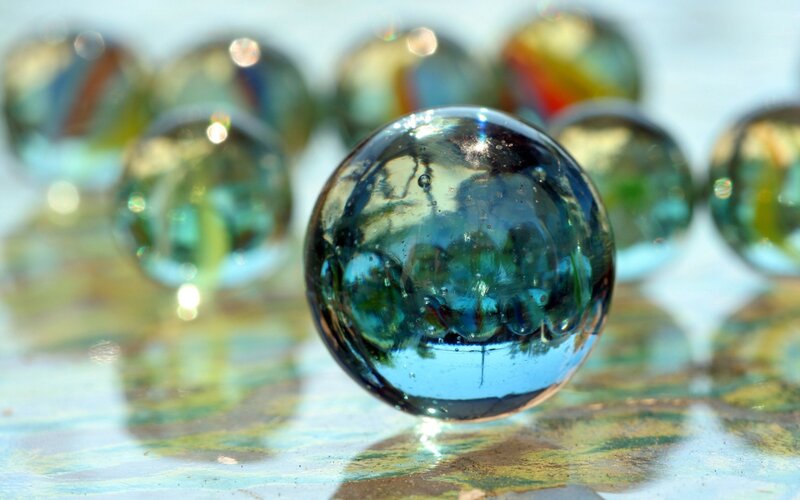 Glass Marbles on Surface