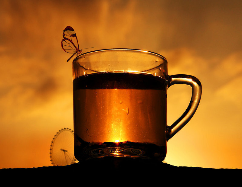Glass Mug with Tea