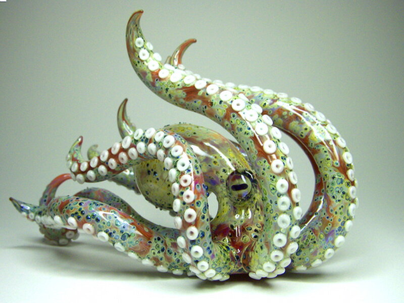 Glass Octopus Sculpture
