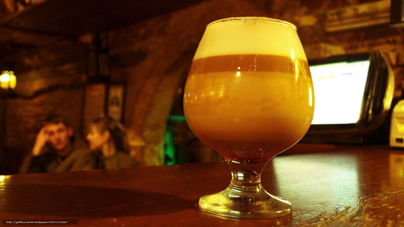 Glass of Beer on Table — Brown