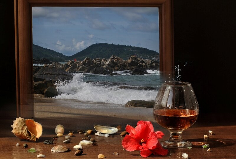 Glass of Brandy on Table