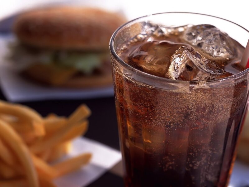 Glass of Cola with Ice — Brown