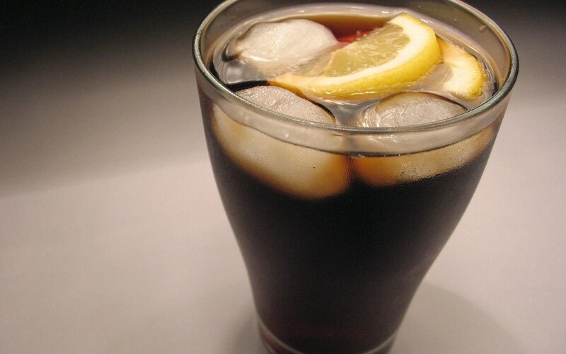 Glass of Cola with Lemon