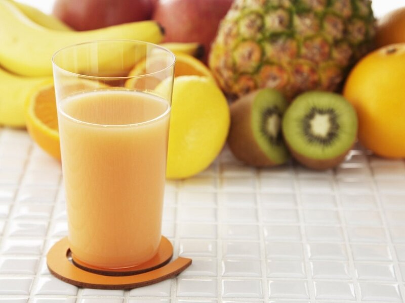 Glass of Fruit Juice — Yellow