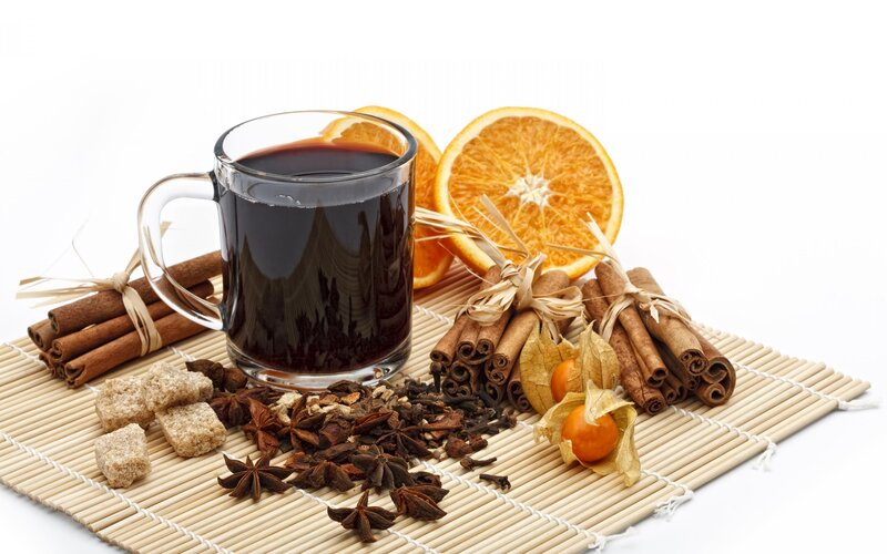 Glass of Mulled Wine — Brown
