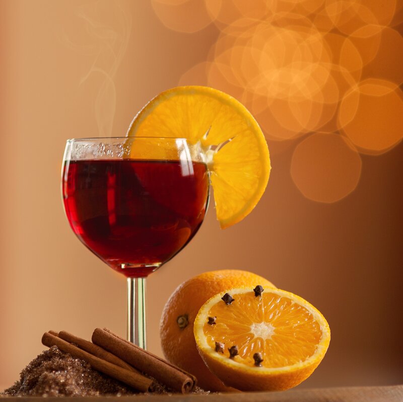 Glass of Mulled Wine — Orange