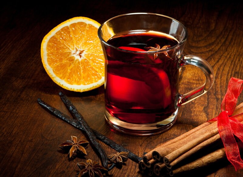 Glass of Mulled Wine — Red