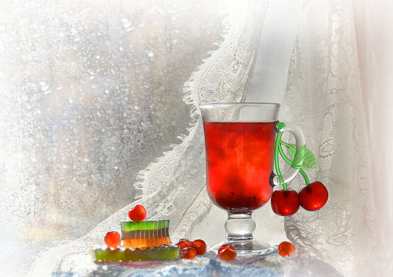 Glass of Red Drink — Serene