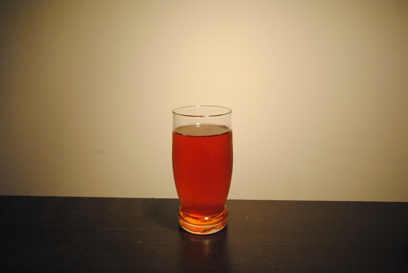 glass of red liquid