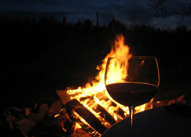 Glass of Red Wine — Black