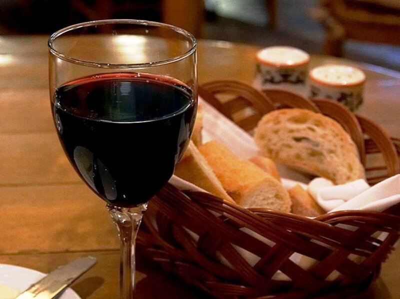 Glass of Red Wine — Brown