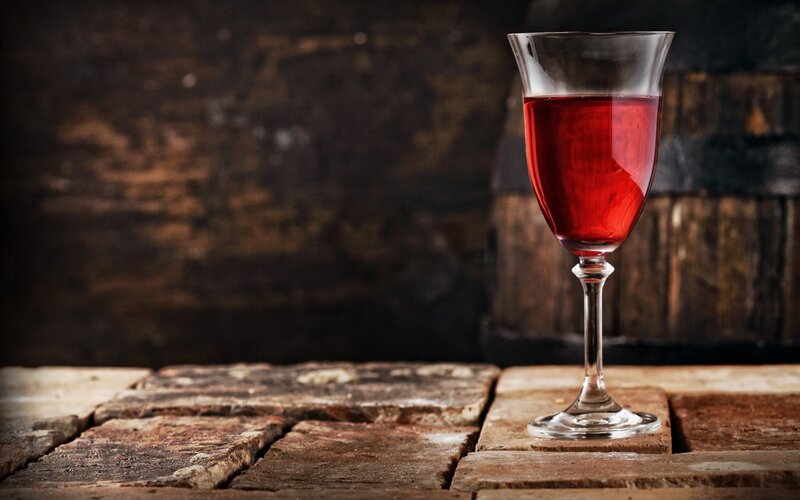 Glass of Red Wine — Dramatic, Photograph