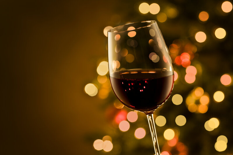 Glass of Red Wine — Festive