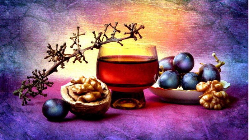 Glass of Red Wine — Purple