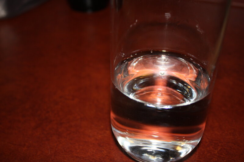 glass of water on table