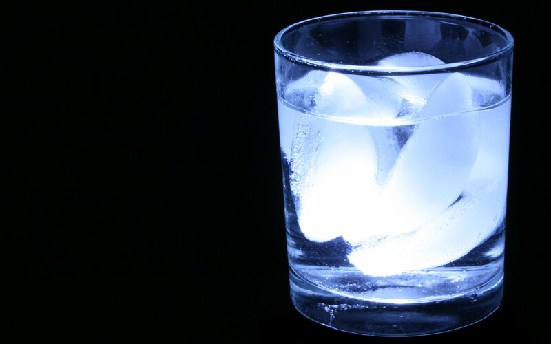 glass of water with ice