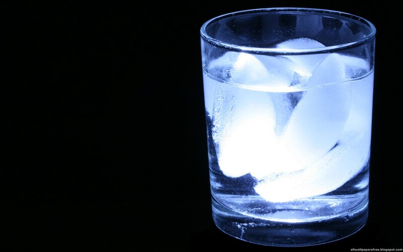 glass of water with ice